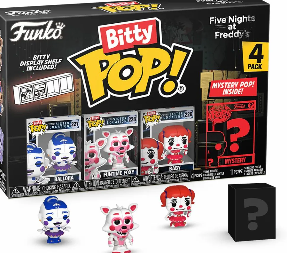 Five Nights at Freddy's - Ballora, Funtime Foxy, Baby & Mystery Bitty Pop! Vinyl Figure 4-Pack