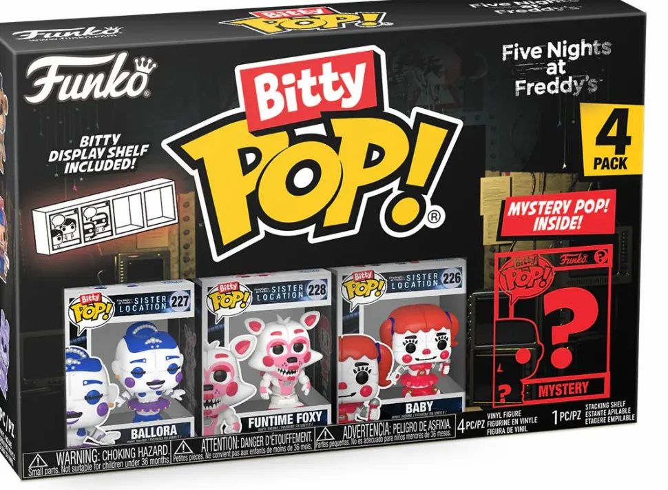 Five Nights at Freddy's - Ballora, Funtime Foxy, Baby & Mystery Bitty Pop! Vinyl Figure 4-Pack