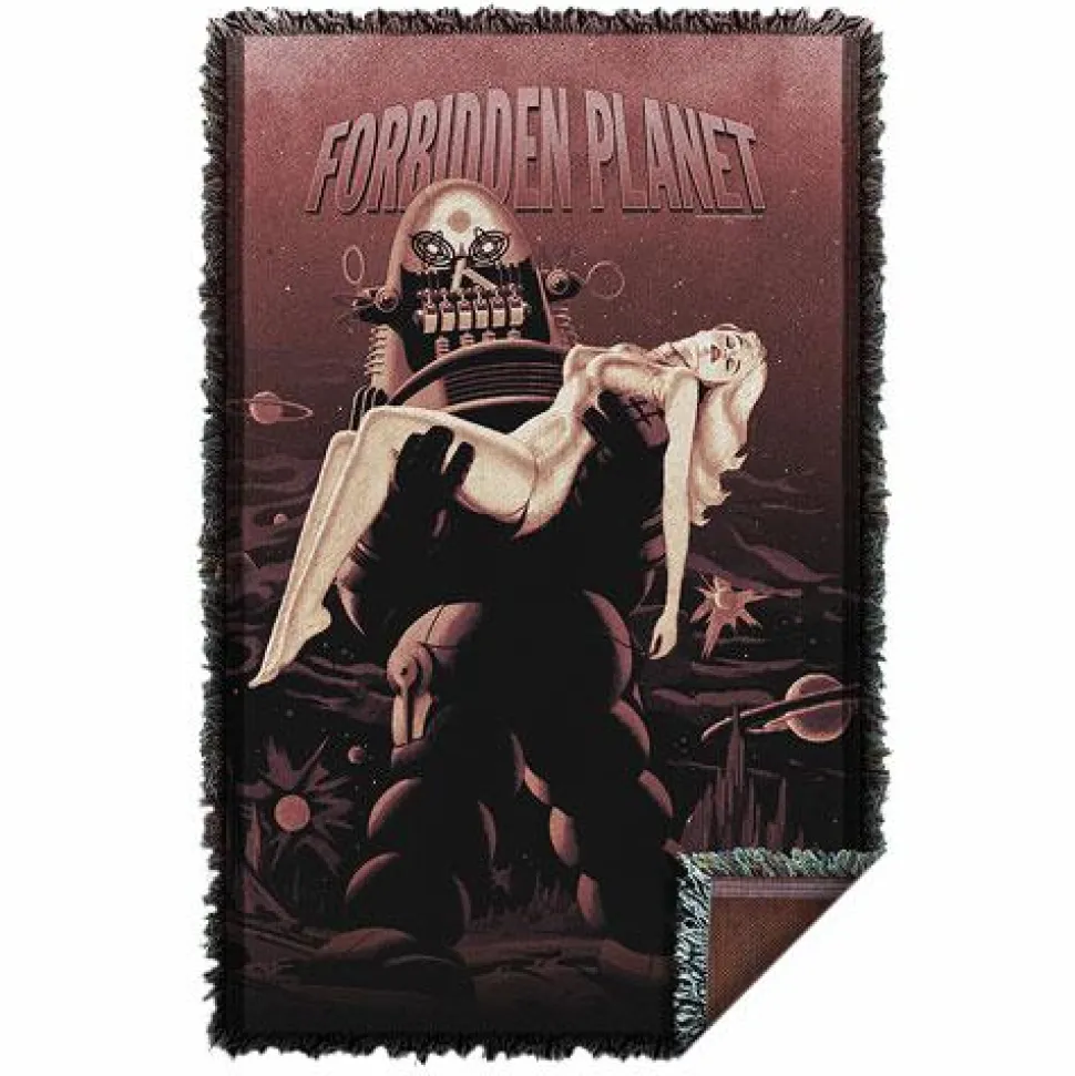 Forbidden Planet - Poster Woven Tapestry Blanket / Picnic Rug
