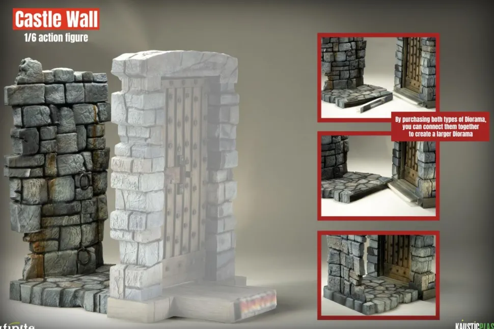 Frankenstein (1931) - Castle Wall 1/6th Scale Action Figure Diorama Accessory