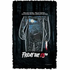 Friday the 13th - Poster Woven Tapestry Blanket / Picnic Rug
