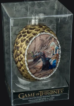 Game of Thrones - Glass Dragon Egg Christmas Ornament Daenerys with Dragons (Gold)