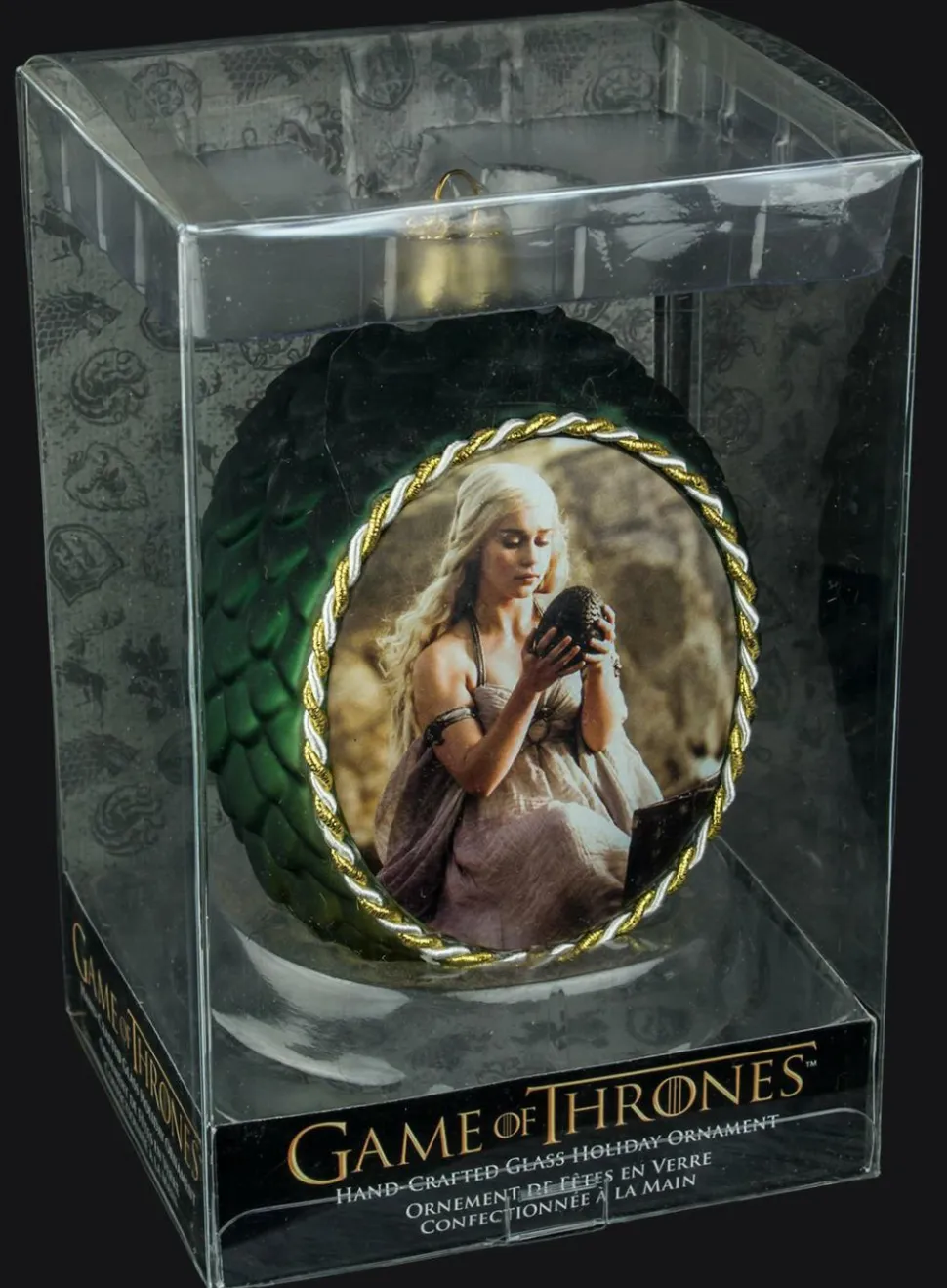 Game of Thrones - Glass Dragon Egg Christmas Ornament Daenerys Holding Egg (Green)