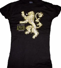 Game of Thrones - Lannister Hear Me Roar Black Female T-Shirt