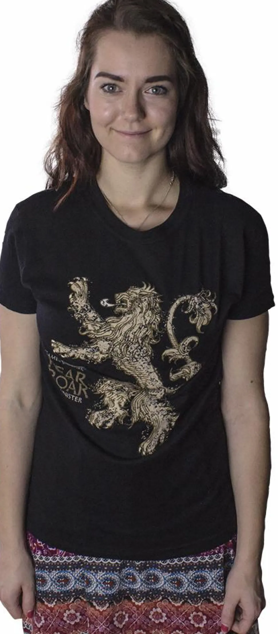 Game of Thrones - Lannister Hear Me Roar Black Female T-Shirt