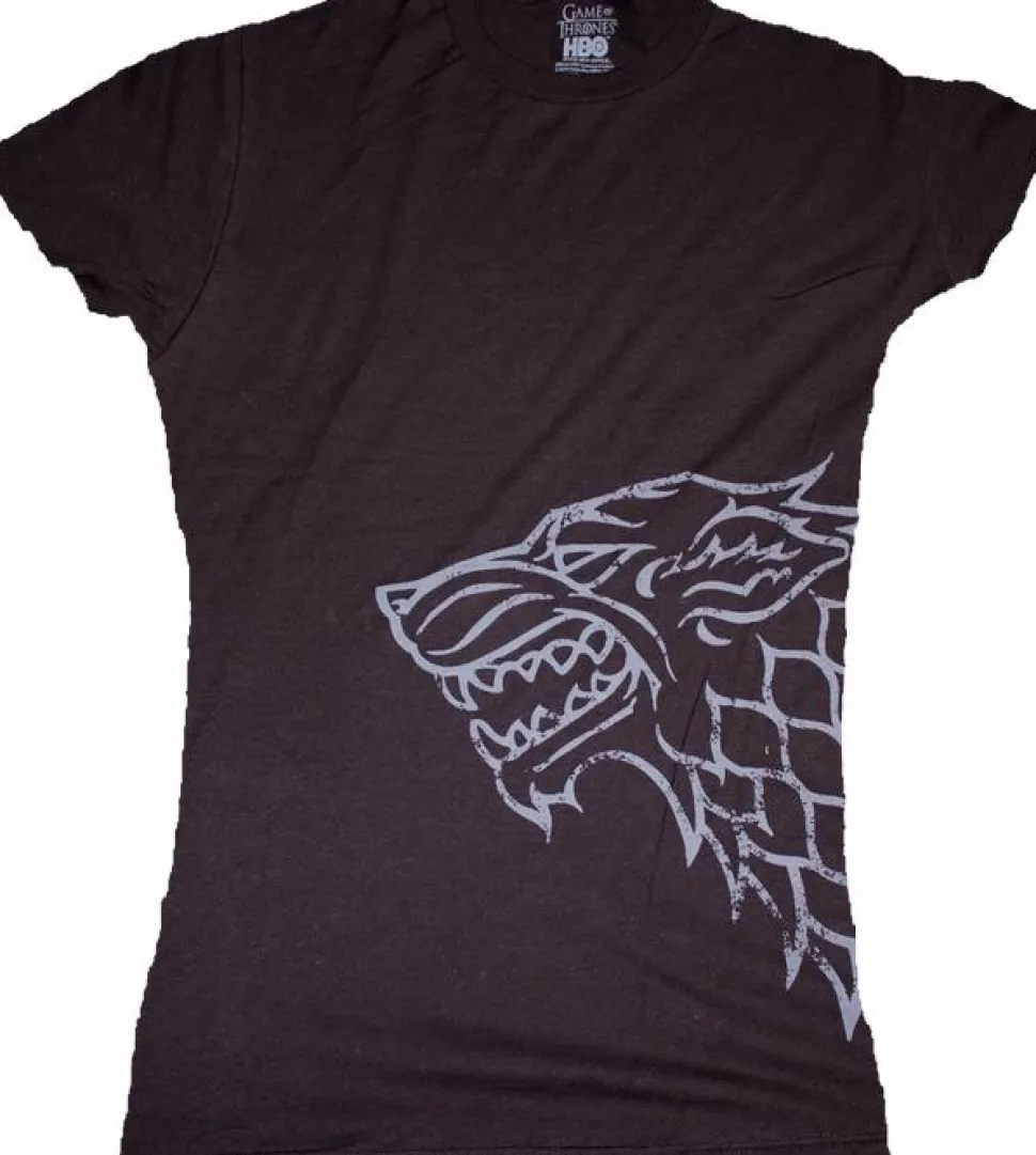 Game of Thrones - Stark Distressed Sigil Black Female T-Shirt