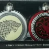 Game of Thrones - Stark, Lannister, Targaryen and Baratheon Shield 80mm Flat Disc Christmas Ornaments (Set of 4)