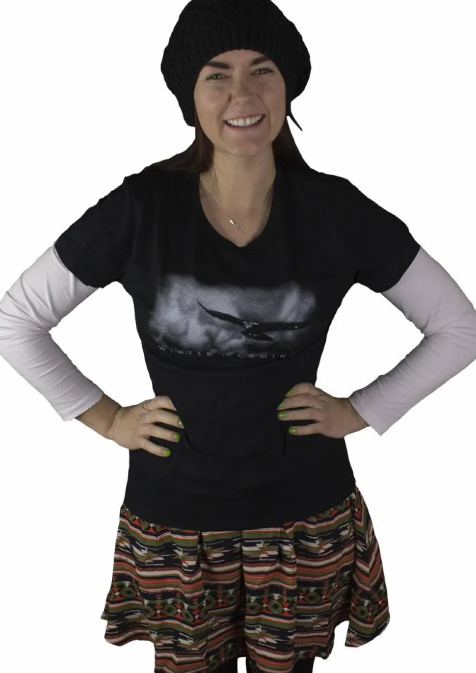 Game of Thrones - Winter is Coming Black Female T-Shirt