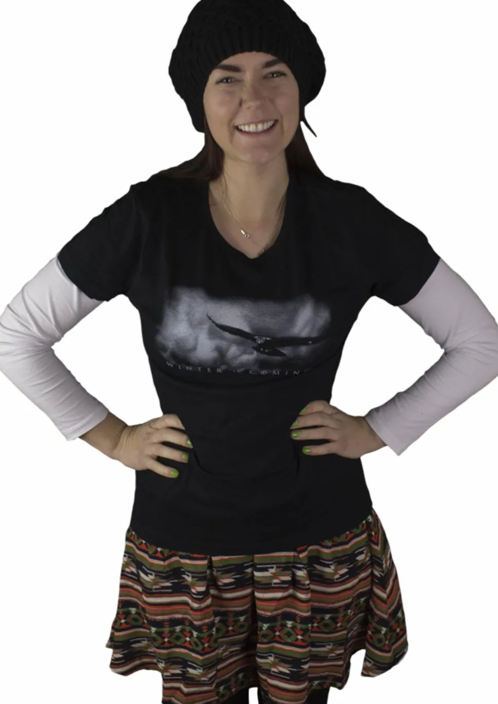 Game of Thrones - Winter is Coming Black Female T-Shirt