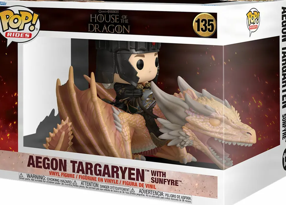 Game of Thrones: House of the Dragon - Aegon Targaryen with Sunfyre Pop! Rides Vinyl Figure