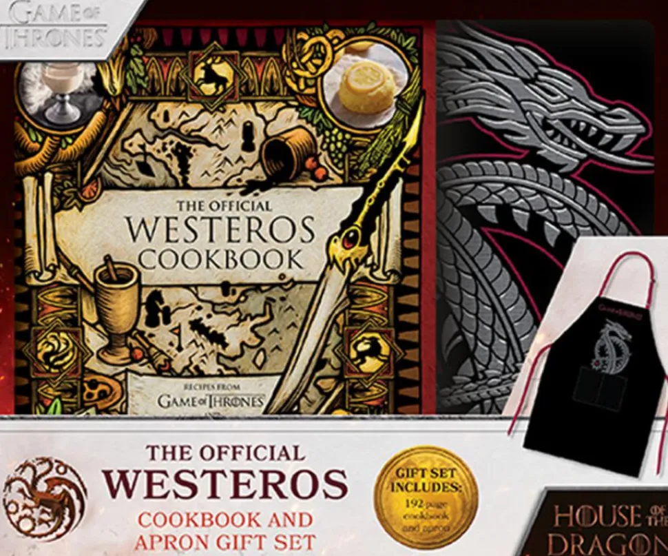 Game of Thrones: House of the Dragon - The Official Westeros Cookbook Hardcover Book & Apron Gift Set