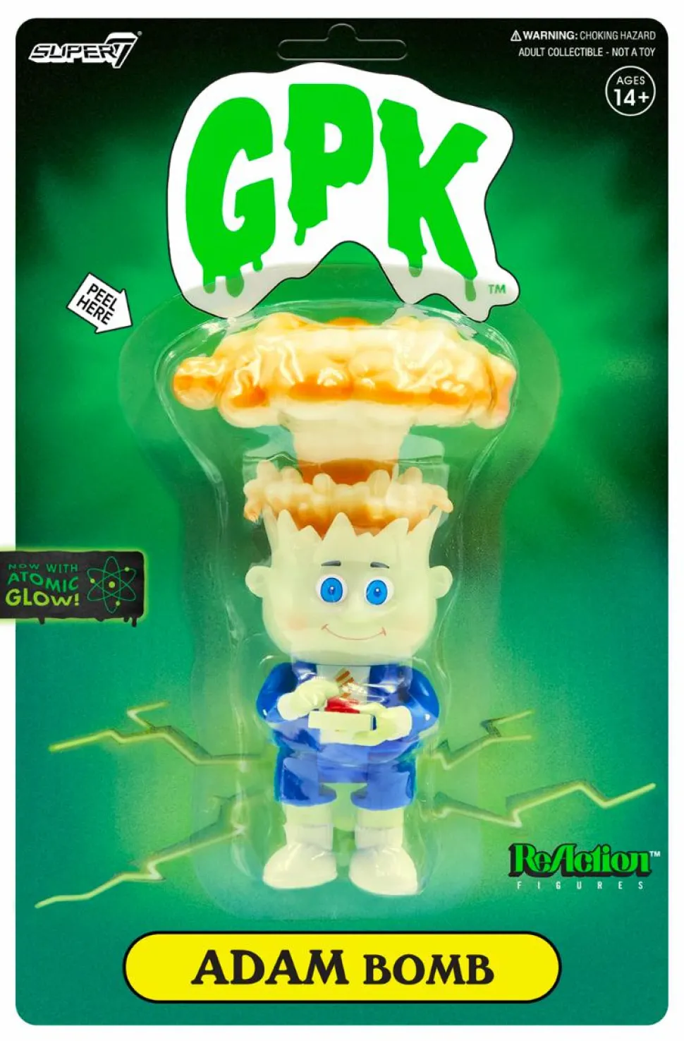 Garbage Pail Kids - Adam Bomb Atomic Glow in the Dark ReAction 3.75” Action Figure