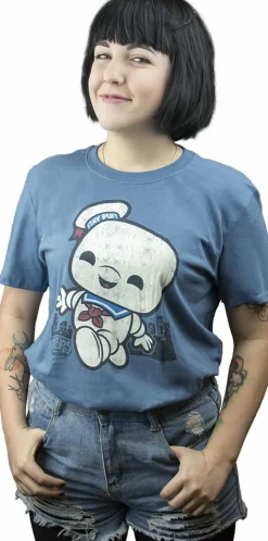 Ghostbusters - Stay Puft Marshmallow Man Pop! Tees Mens Indigo T-Shirt