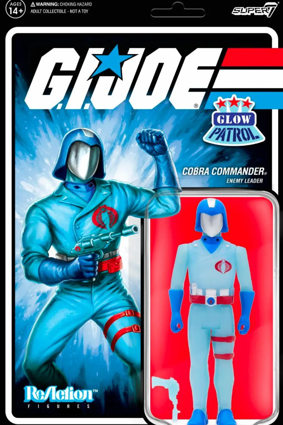 G.I. Joe - Cobra Commander Glow Patrol Glow-in-the-Dark ReAction 3.75” Action Figure