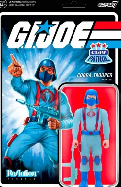 G.I. Joe - Cobra Trooper (Y-Back) Glow Patrol Glow-in-the-Dark ReAction 3.75” Action Figure