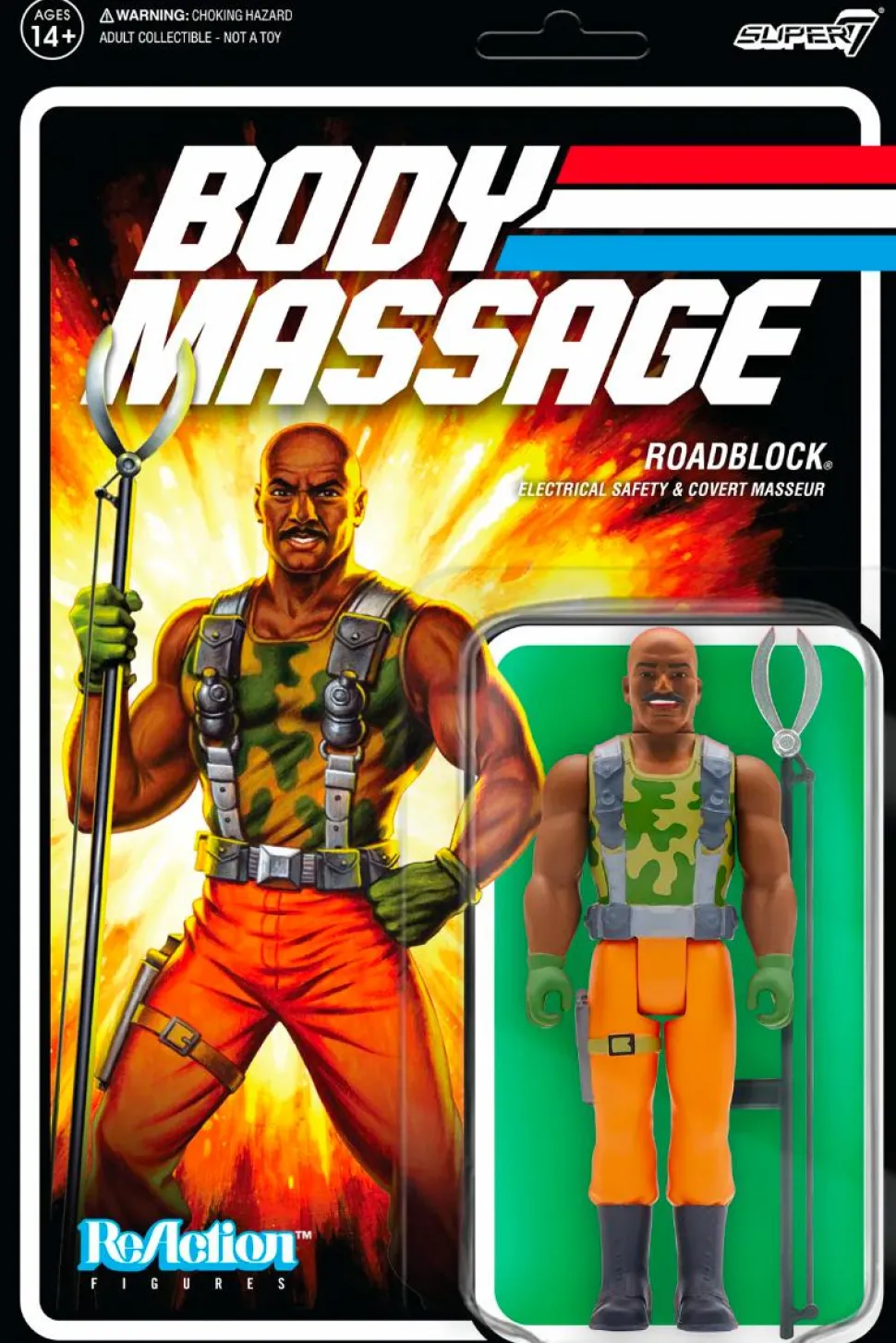 G.I. Joe - Roadblock “Body Massage” PSA ReAction 3.75” Action Figure