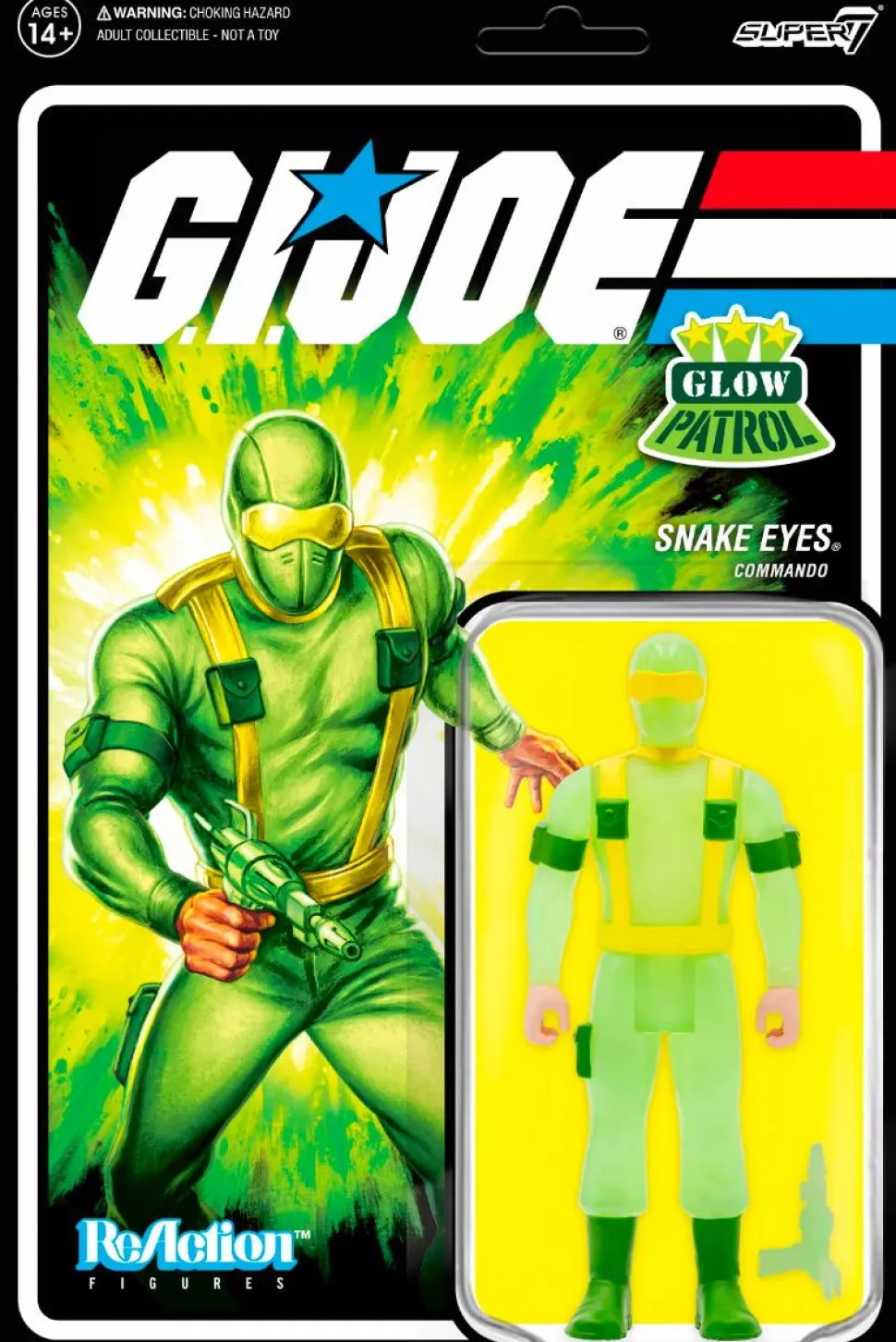 G.I. Joe - Snake Eyes Glow Patrol Glow-in-the-Dark ReAction 3.75” Action Figure