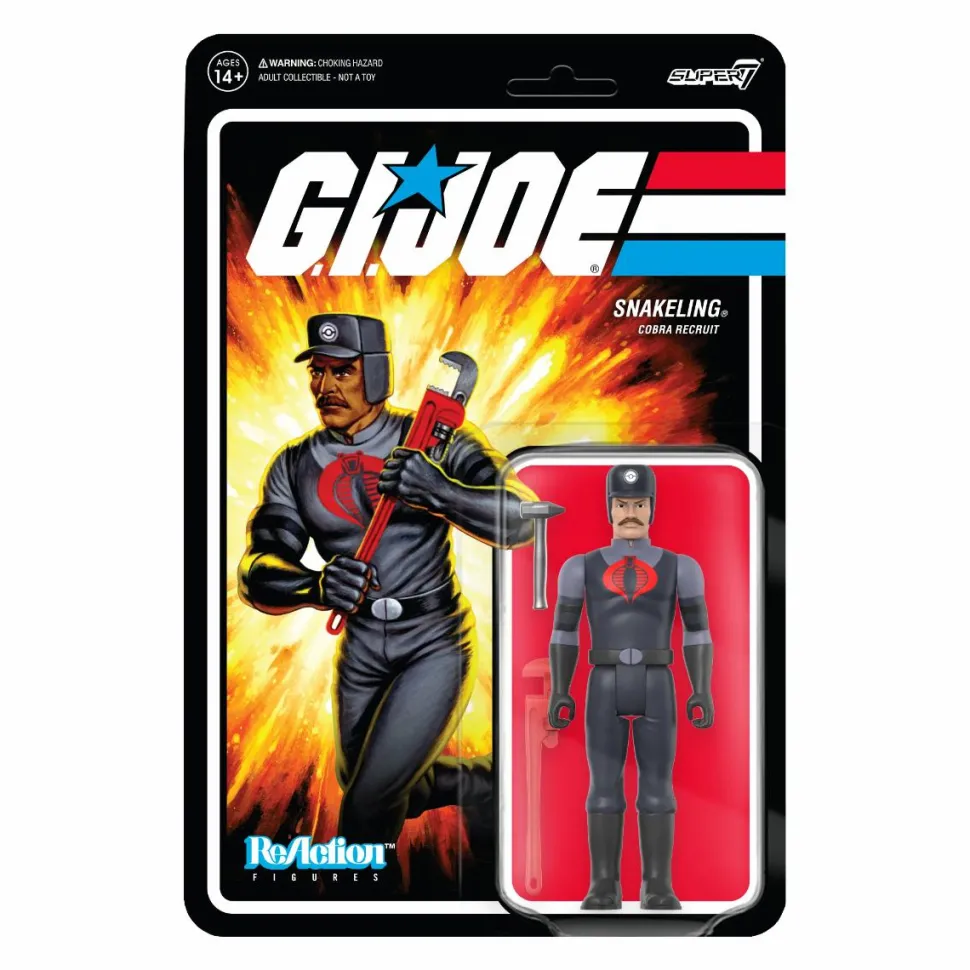 G.I. Joe - Snakeling Cobra Recruit with Pipe Wrench ReAction 3.75” Action Figure