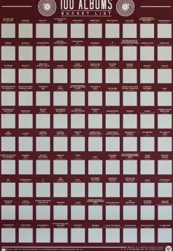 Gift Republic - 100 Albums Bucket List Scratch Off Poster