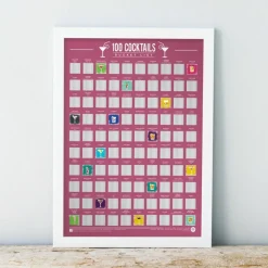 Gift Republic - 100 Cocktails Bucket List Scratch Off Poster