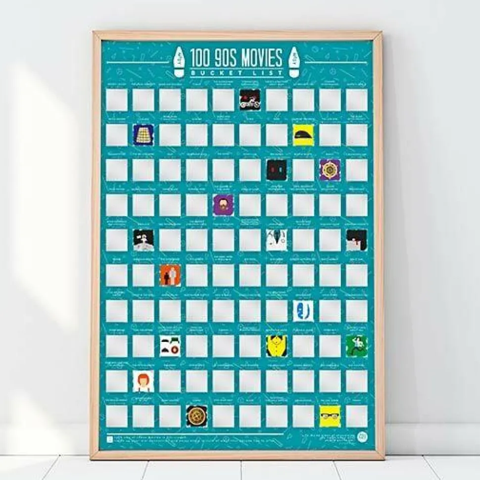 Gift Republic - 100 90's Movies Bucket List Scratch Off Poster