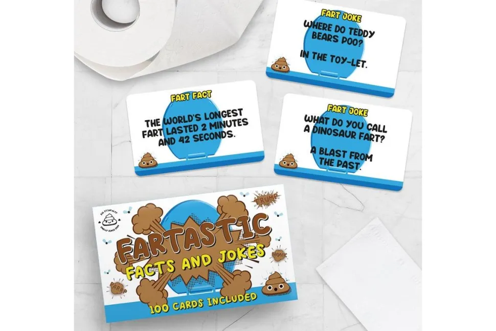 Gift Republic - Fartastic Facts & Jokes Card Deck (100 Cards)