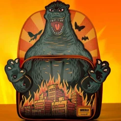 Godzilla - Burning City Cosplay 18" Faux Leather Backpack