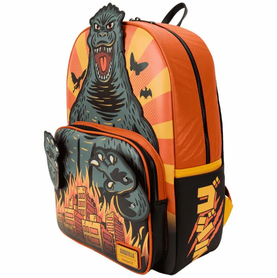 Godzilla - Burning City Cosplay 18" Faux Leather Backpack