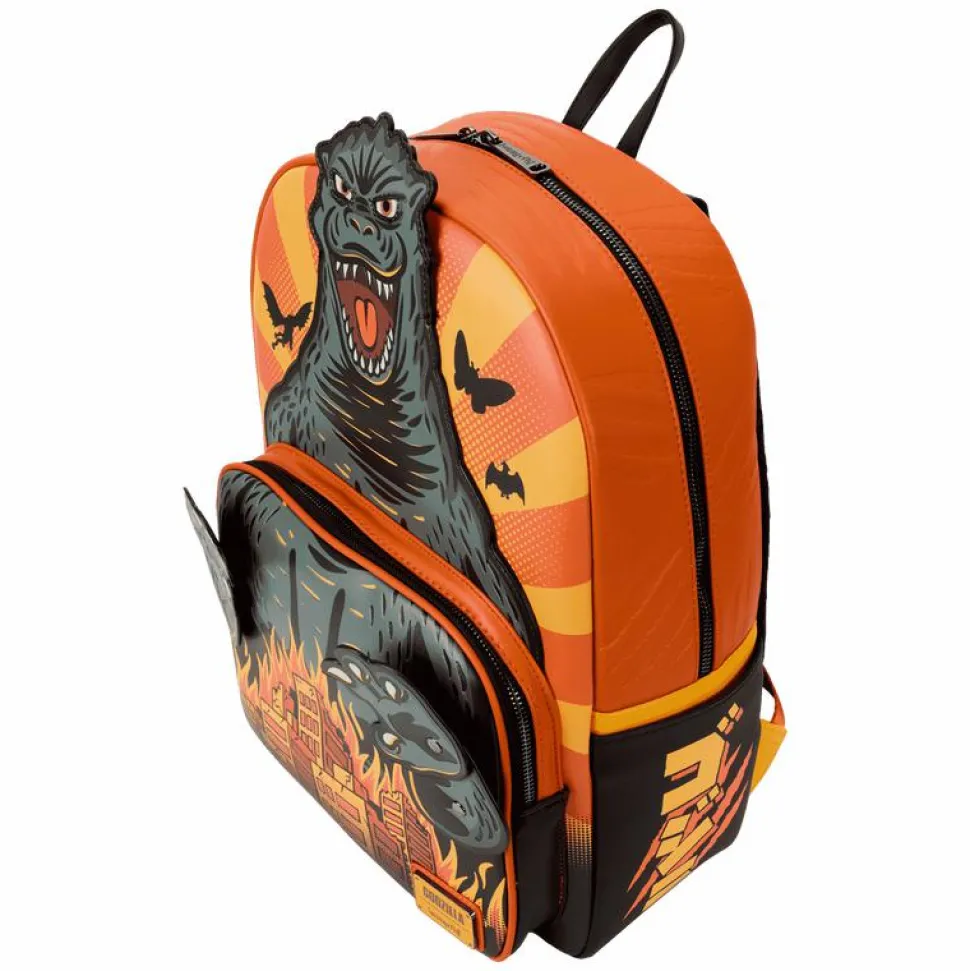 Godzilla - Burning City Cosplay 18" Faux Leather Backpack