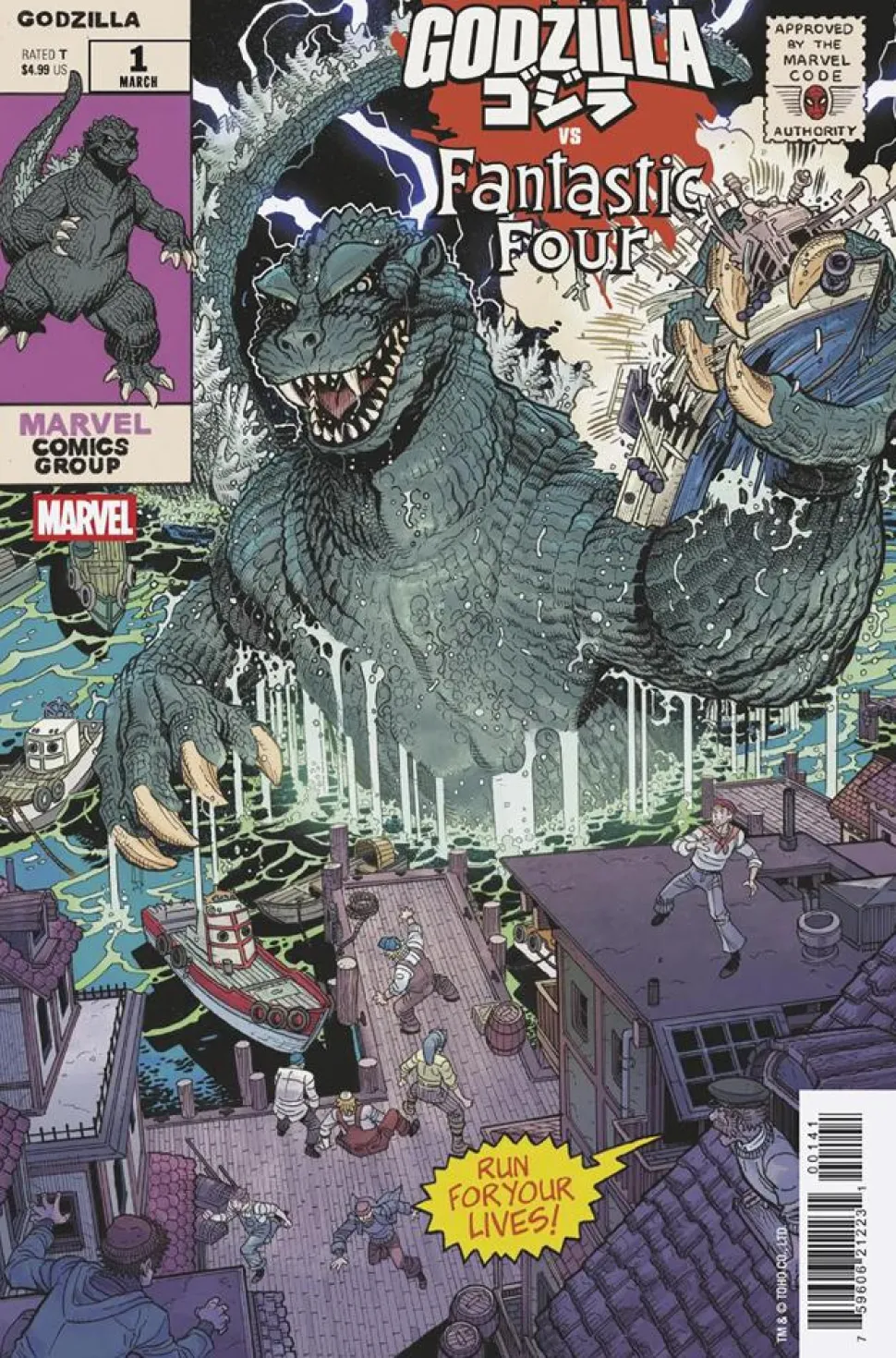Godzilla vs. Fantastic Four - Issue #1 Single Issue Paperback Comic Book (Cover D Bradshaw Monster Homage Variant Cover)