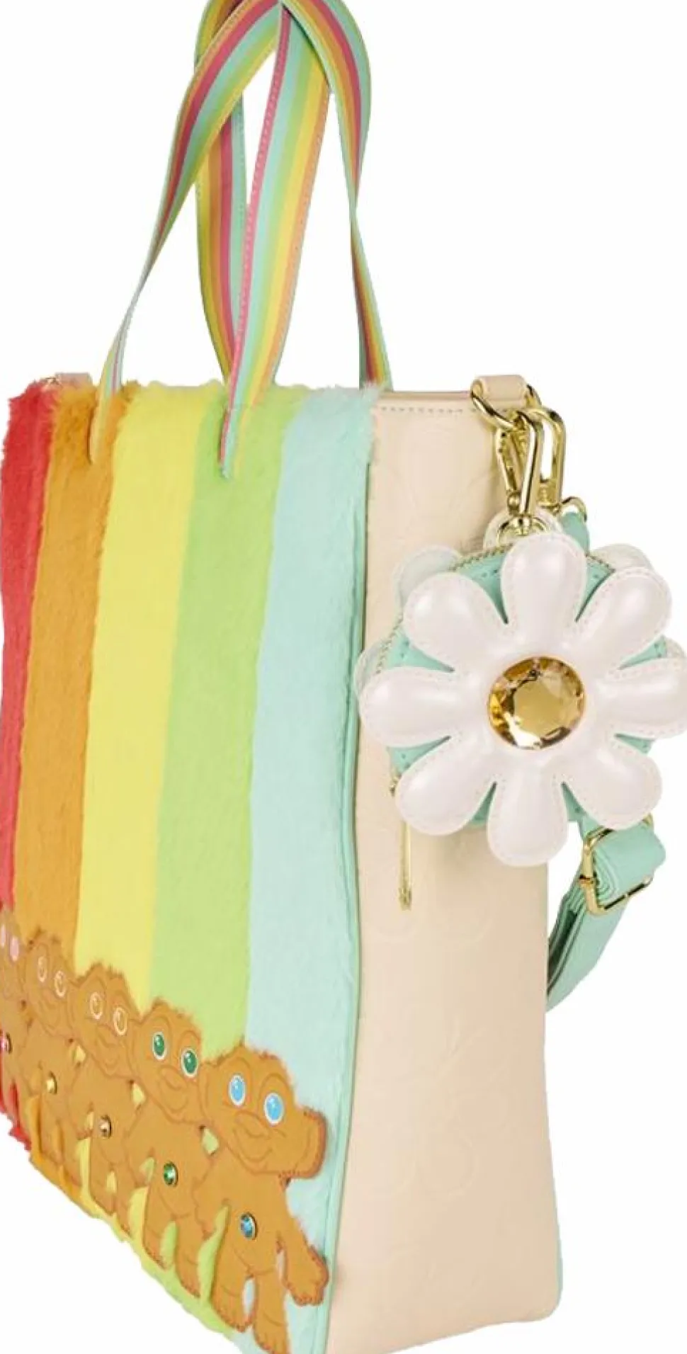 Good Luck Trolls - Classic Plush Glitter 17" Faux Leather Convertible Tote Bag with Coin Purse
