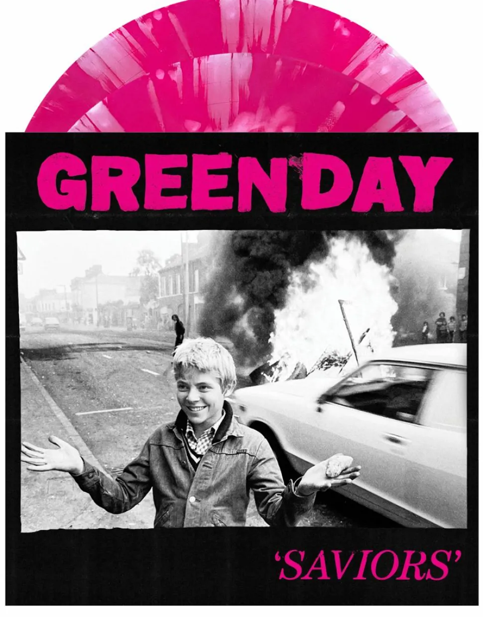 Green Day - Saviors Deluxe Edition 2xLP Vinyl Record (Pink & White Coloured Vinyl)