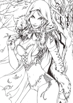 Grimm Fairy Tales - Adult Colouring Book Paperback