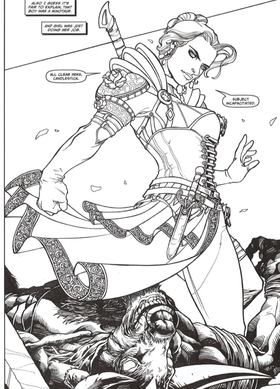 Grimm Fairy Tales - Belle Beast Hunter Adult Colouring Book Paperback