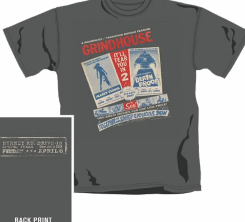 Grindhouse - Slant Double Feature Steel Grey Male T-Shirt