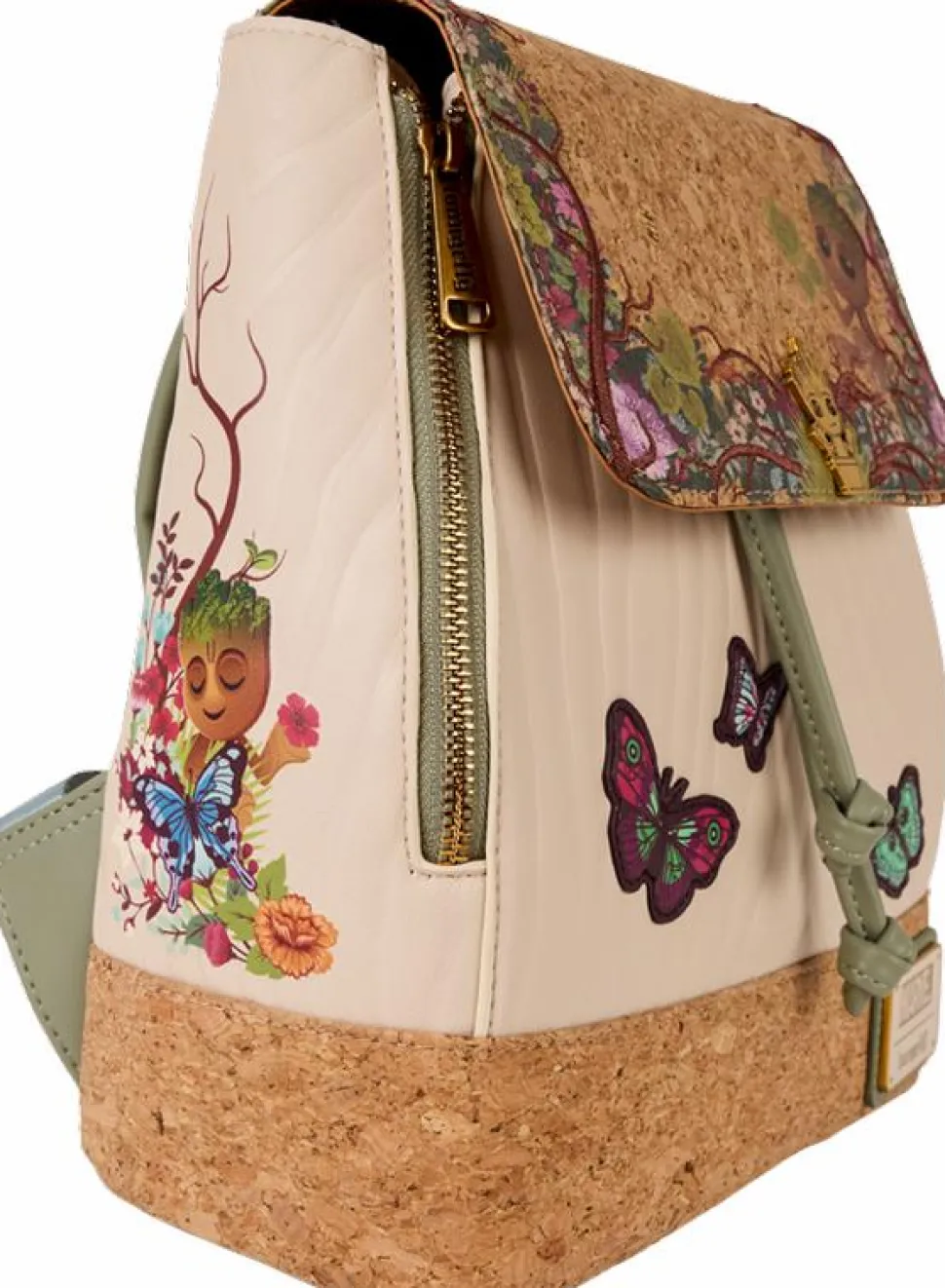 Guardians of the Galaxy - Floral Groot Drawstring 10" Faux Leather Mini Backpack