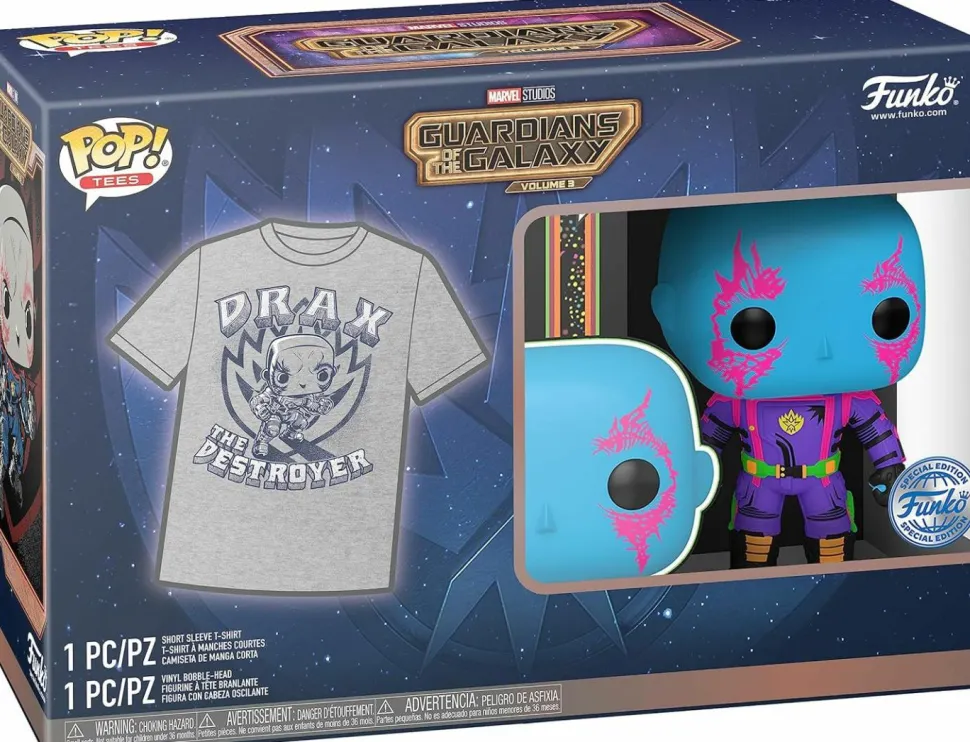 Guardians of the Galaxy Vol. 3 - Drax Blacklight Pop! Vinyl Figure & T-Shirt Box Set