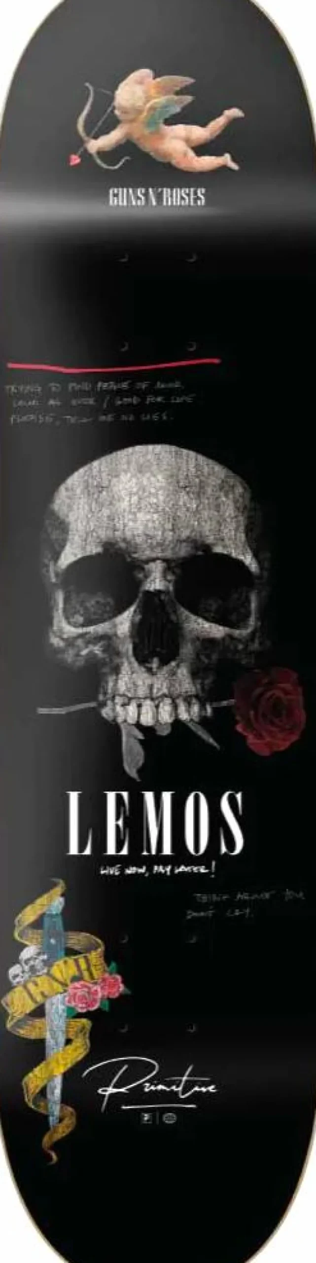 Guns N' Roses - Guns N' Roses x Primitive Don't Cry Lemos 8.25" Skateboard Deck (Deck Only)