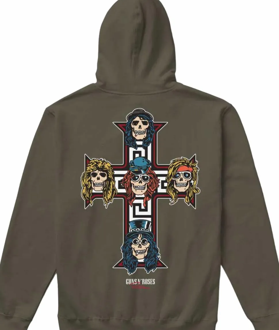 Guns N' Roses - Guns N' Roses x Primitive Cross Safari Green Sweatshirt Hoodie