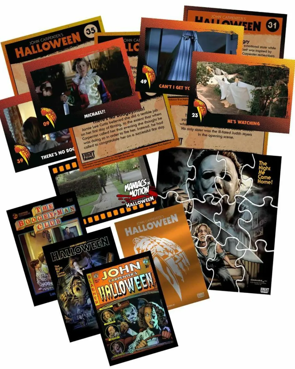 Halloween (1978) - Official Movie Photo Cards Fright-Rags Trading Cards Wax Pack (9 Cards + 1 Sticker)
