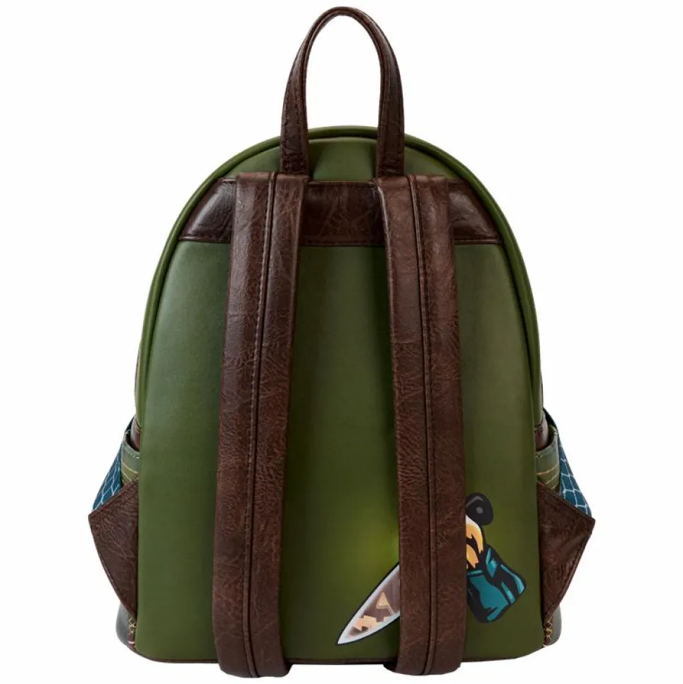 Halloween - Michael Myers Pumpkin Glow in the Dark 10" Faux Leather Mini Backpack with Coin Purse