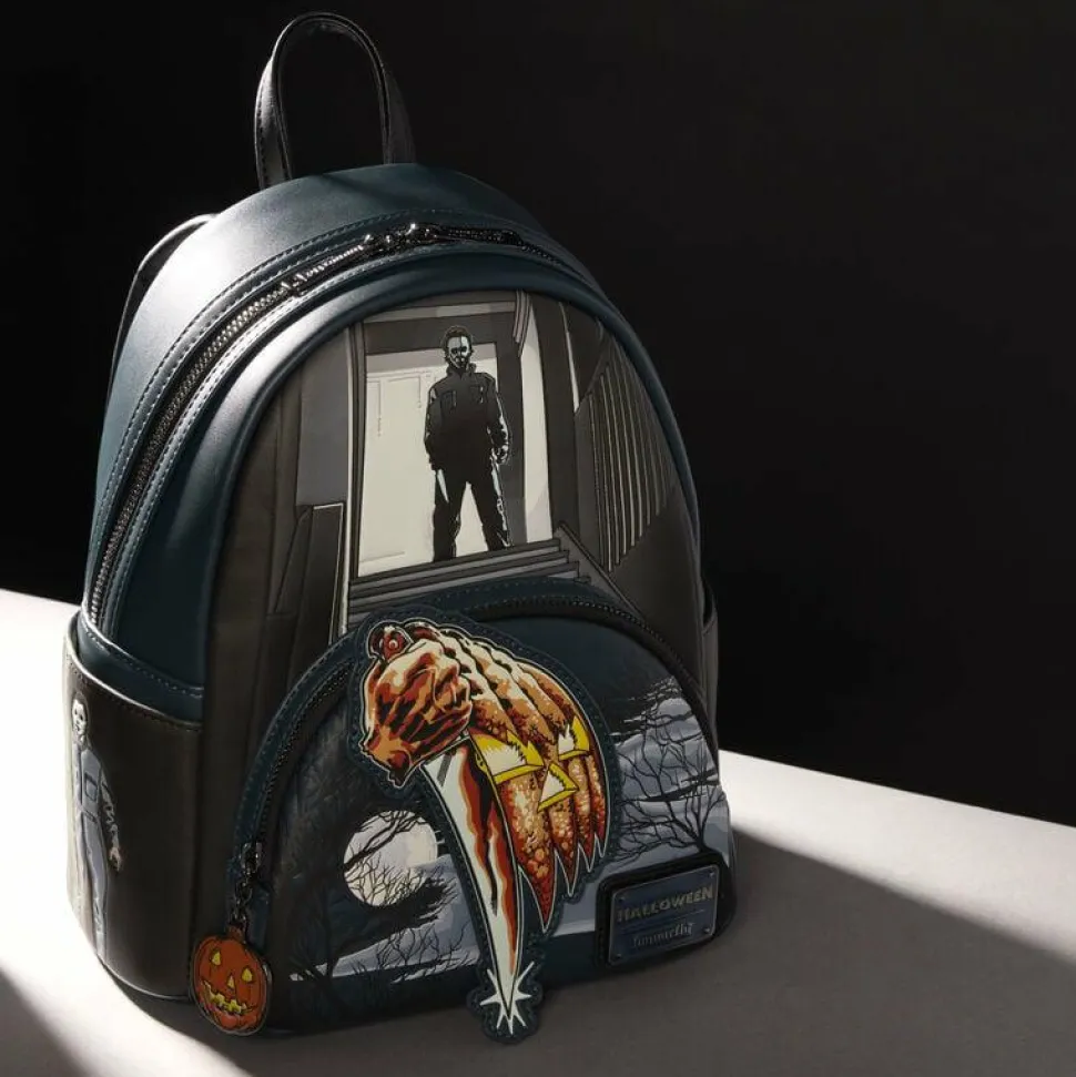 Halloween - Michael Myers Jack-O'-Lantern Glow in the Dark 10" Faux Leather Mini Backpack