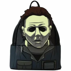 Halloween - Michael Myers Mask Cosplay Glow in the Dark 10" Faux Leather Mini Backpack