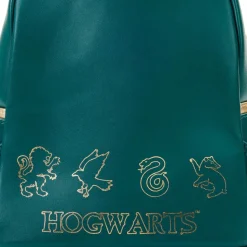 Harry Potter - Golden Hogwarts Castle 10” Faux Leather Mini Backpack