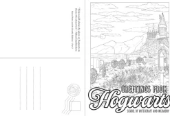 Harry Potter - Greetings From Hogwarts, Hogsmeade, and Beyond! An Official Postcard Colouring Book Paperback