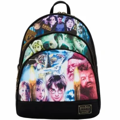 Harry Potter - Trilogy Triple Pocket 13” Faux Leather Mini Backpack