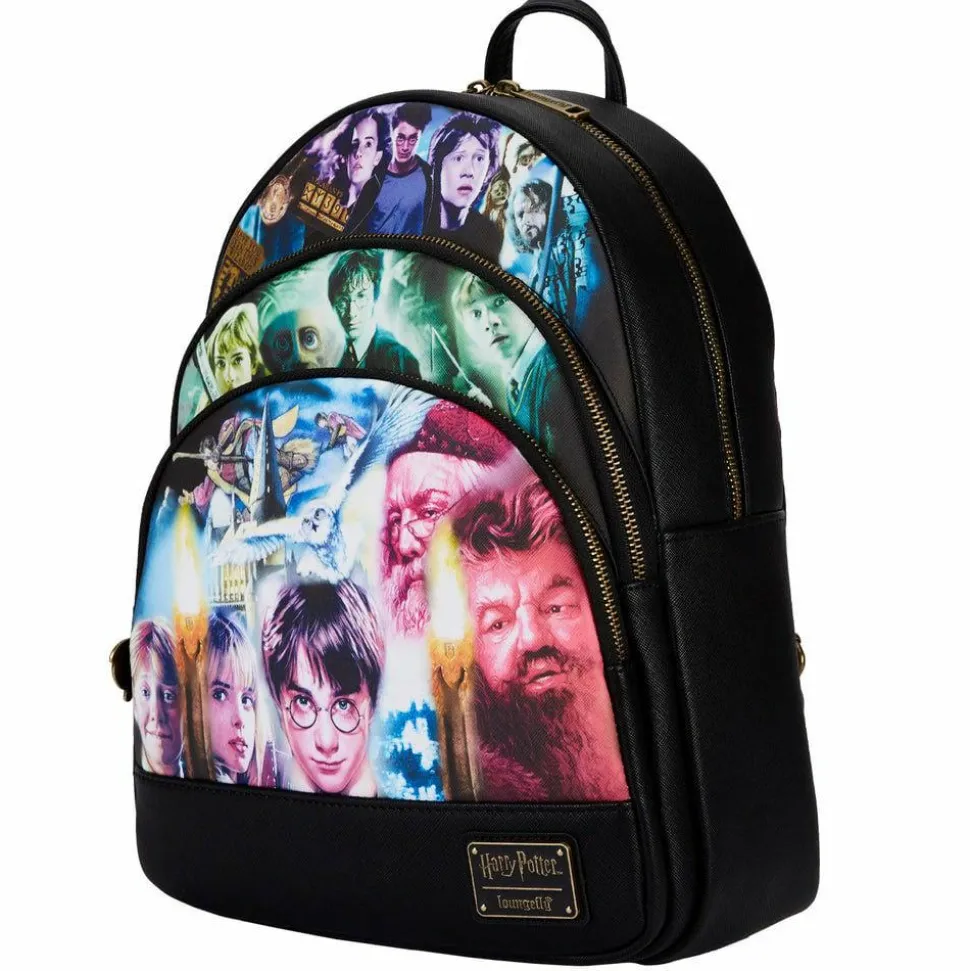 Harry Potter - Trilogy Triple Pocket 13” Faux Leather Mini Backpack