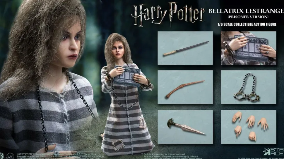 Harry Potter and the Prisoner of Azkaban - Bellatrix Lestrange in Prisoner Outfit 1/6th Scale Action Figure