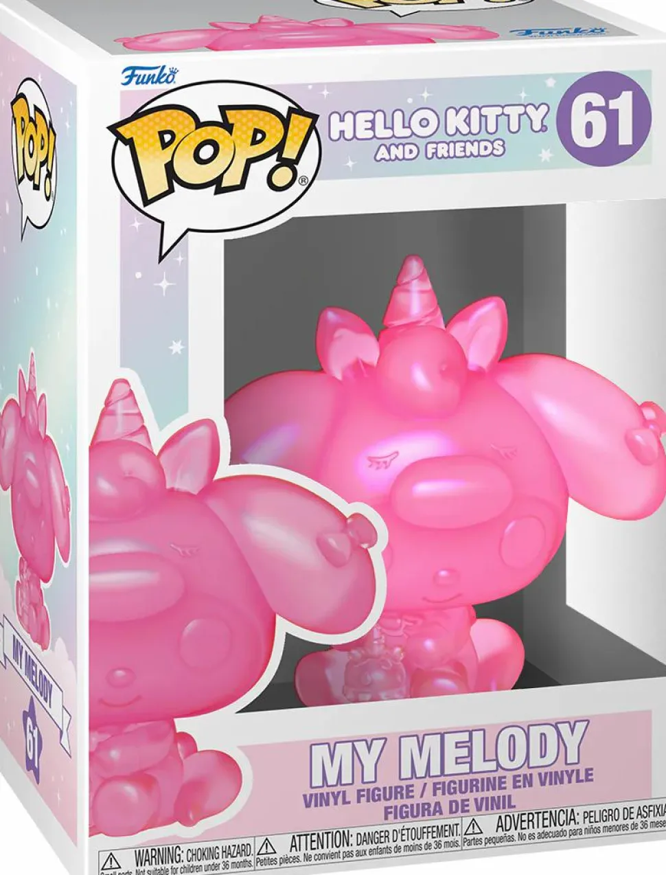 Hello Kitty & Friends - My Melody (Translucent Pink) Pop! Vinyl Figure in Acrylic Pop! Protector (Popcultcha Exclusive)