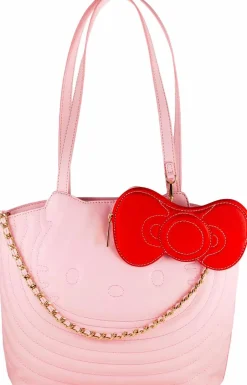 Hello Kitty - Pink Quilted 11” Faux Leather Shoulder Bag